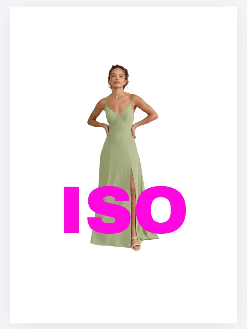 ISO Revelry Matcha Chiffon Dress (NOT FOR SALE)